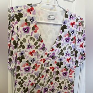 FRANK AND OAK - Floral V-Neck button-down Maxi Dress